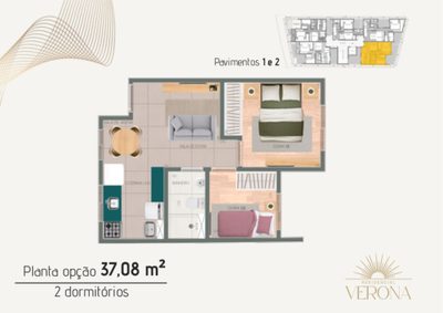 Apartamento, 2 quartos, 37 m² - Foto 2