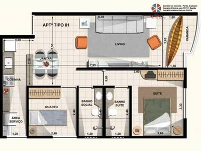Apartamento, 2 quartos, 57 m² - Foto 3