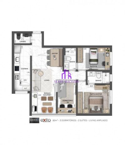 Apartamento, 3 quartos, 82 m² - Foto 2