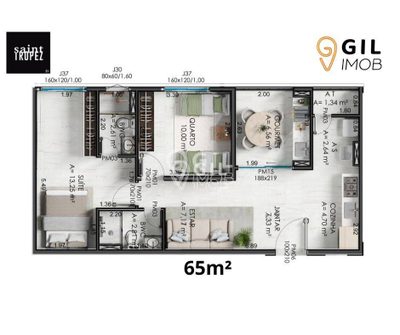 Apartamento, 2 quartos, 65 m² - Foto 2