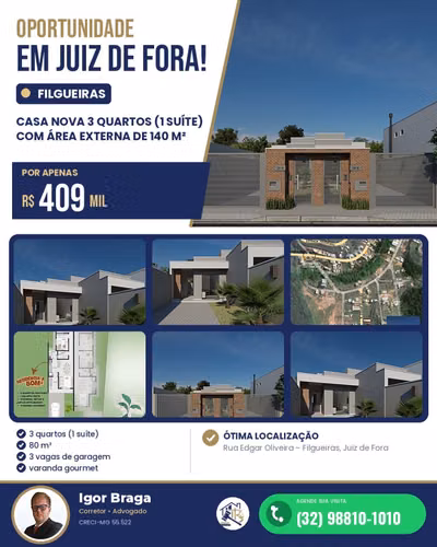 Casa, 3 quartos, 80 m² - Foto 1