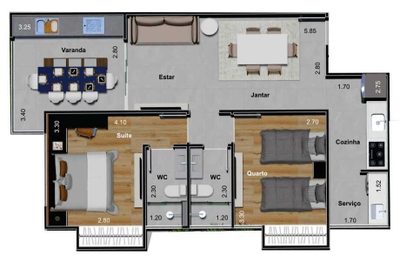 Apartamento, 2 quartos, 68 m² - Foto 5