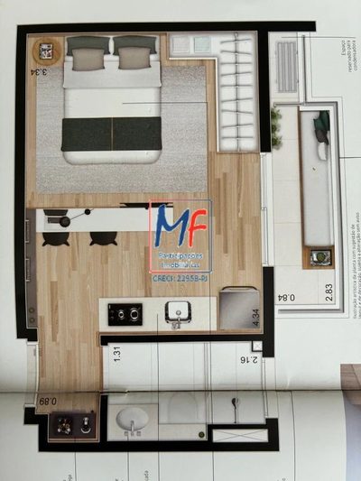 Apartamento, 1 quarto, 26 m² - Foto 5