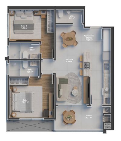 Apartamento, 83 m² - Foto 3