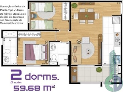Apartamento, 2 quartos, 60 m² - Foto 3