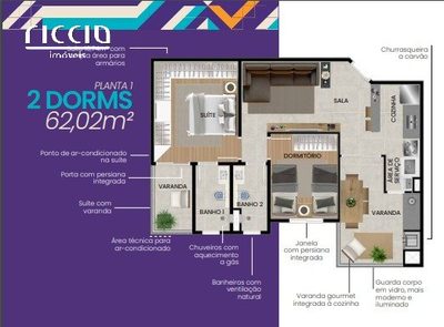 Apartamento, 2 quartos, 62 m² - Foto 2