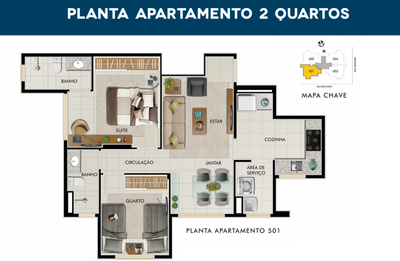 Apartamento, 1 quarto, 40 m² - Foto 2
