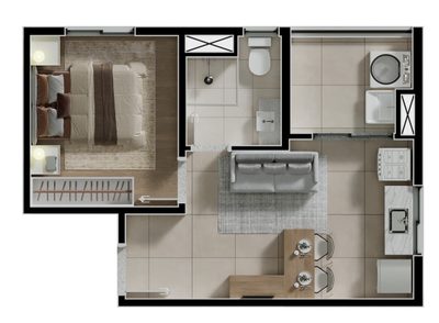 Apartamento, 1 quarto, 30 m² - Foto 1