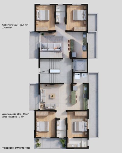 Apartamento, 2 quartos, 55 m² - Foto 2
