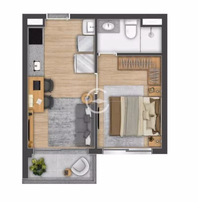 Apartamento, 1 quarto, 24 m² - Foto 1