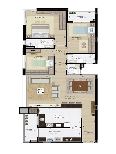 Apartamento, 3 quartos, 135 m² - Foto 3