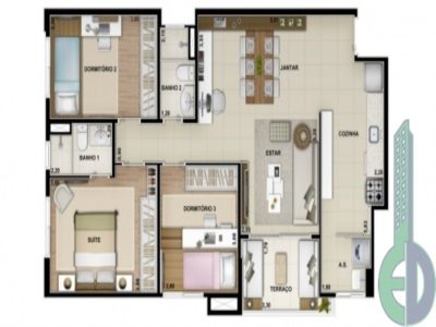 Apartamento, 3 quartos, 86 m² - Foto 3