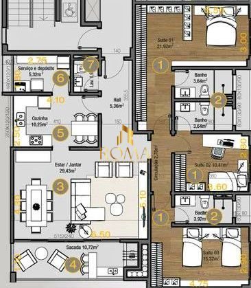 Apartamento, 3 quartos, 139 m² - Foto 2
