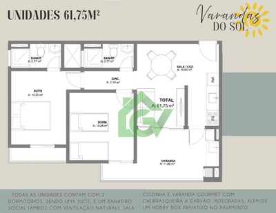 Apartamento, 2 quartos, 61 m² - Foto 3