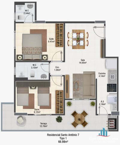 Apartamento, 2 quartos, 68 m² - Foto 2