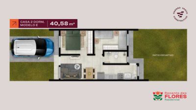 Casa, 2 quartos, 40 m² - Foto 1