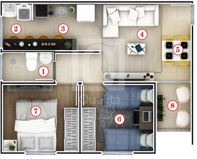 Apartamento, 2 quartos, 44 m² - Foto 2