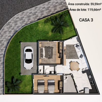 Casa, 2 quartos, 60 m² - Foto 1