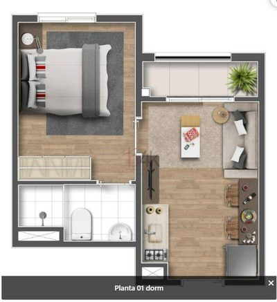 Apartamento, 1 quarto, 23 m² - Foto 1