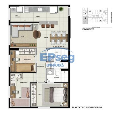 Apartamento, 3 quartos, 66 m² - Foto 2