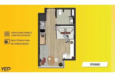 Apartamento, 1 quarto, 24 m² - Foto 2