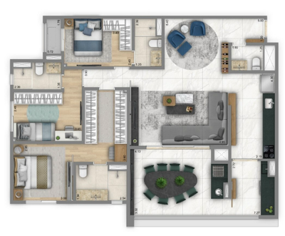 Apartamento, 3 quartos, 125 m² - Foto 2
