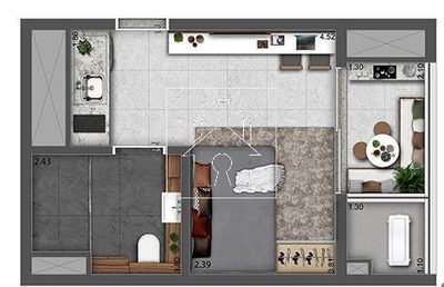 Apartamento, 1 quarto, 27 m² - Foto 3
