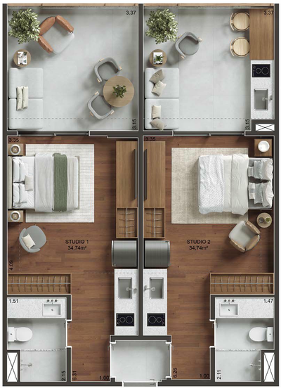 Casa, 1 quarto, 77 m² - Foto 5
