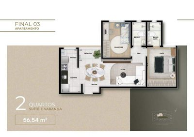 Apartamento, 2 quartos, 56 m² - Foto 4