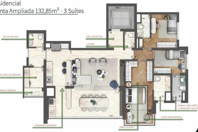 Apartamento, 3 quartos, 133 m² - Foto 3