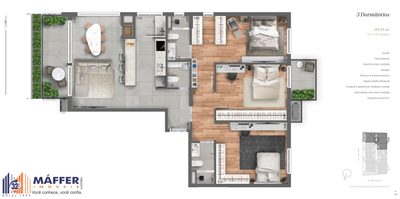 Apartamento, 3 quartos, 119 m² - Foto 2