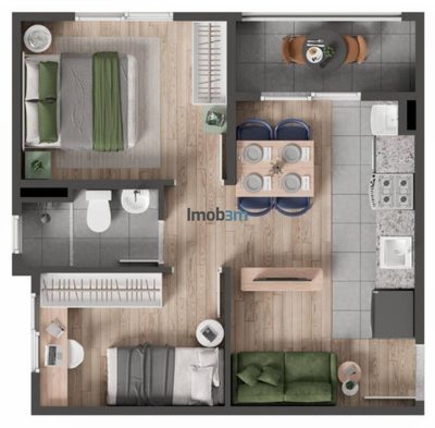 Apartamento, 2 quartos, 39 m² - Foto 2