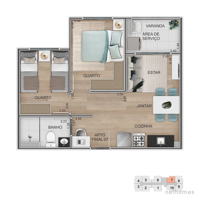 Apartamento, 2 quartos, 40 m² - Foto 5