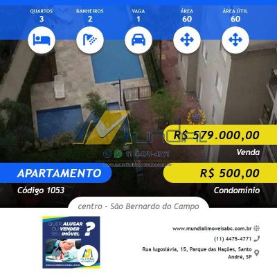 Apartamento, 3 quartos, 60 m² - Foto 1