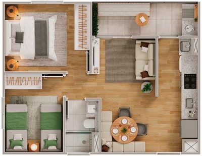 Apartamento, 2 quartos, 43 m² - Foto 1