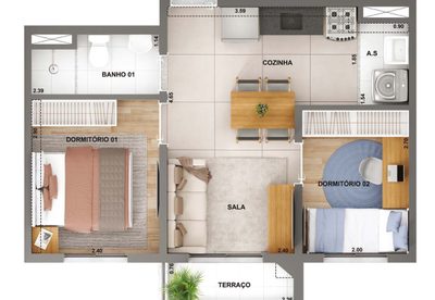 Apartamento, 2 quartos, 42 m² - Foto 4