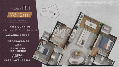 Apartamento, 3 quartos, 78 m² - Foto 1