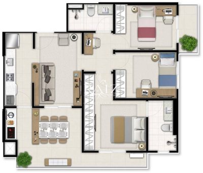 Apartamento, 3 quartos, 89 m² - Foto 2