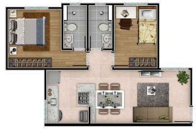 Apartamento, 2 quartos, 52 m² - Foto 3