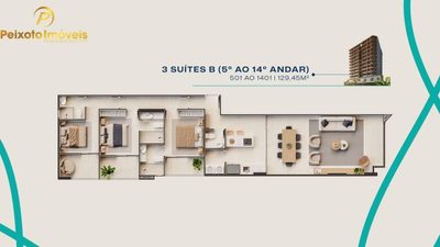Apartamento, 3 quartos, 129 m² - Foto 2