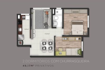 Apartamento, 2 quartos, 49 m² - Foto 4