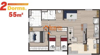 Apartamento, 2 quartos, 55 m² - Foto 2