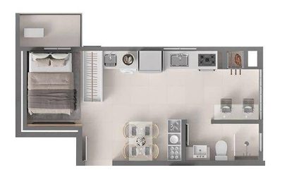 Kitnet-Studio, 28 m² - Foto 3