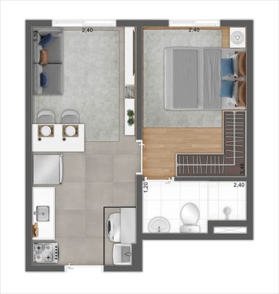 Apartamento, 1 quarto, 27 m² - Foto 4