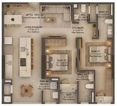 Apartamento, 2 quartos, 85 m² - Foto 2