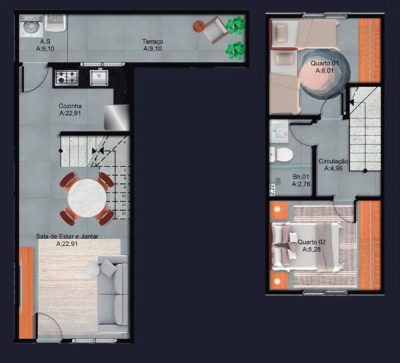 Casa, 2 quartos, 54 m² - Foto 1