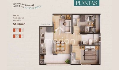 Apartamento, 2 quartos, 51 m² - Foto 3