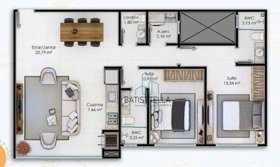 Apartamento, 2 quartos, 80 m² - Foto 1