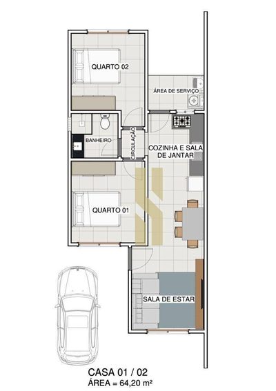 Casa, 2 quartos, 64 m² - Foto 3