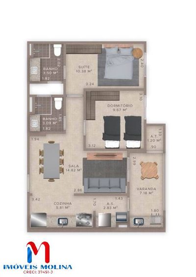 Apartamento, 2 quartos - Foto 1